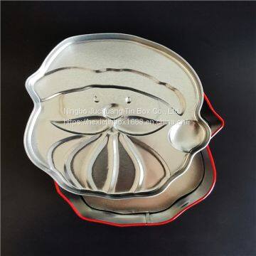 Cake Tin 0.21-0.35mm Tinplate Embossed Christmas Tree Tin Spherical