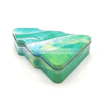 Christmas tree shape gift biscuit tin box