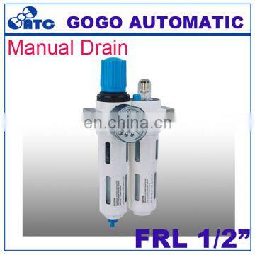 GOGO ATC Highquality Pneumatic FRL Air Filter Regulator and Lubricator Manual Drain 1/2 Inch MIDI Type Air Source Treatment Unit photo-2