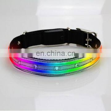 Factory Direct Pet Supplies Large and Small Luminous USB Charging Dual Fiber LED Light Dog Collar photo-2