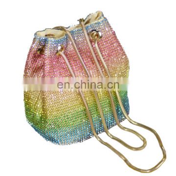 2021 New Colorful Purse Bling Crystal Diamond Female Bucket Shoulder Bag Handbags Party Wedding gift