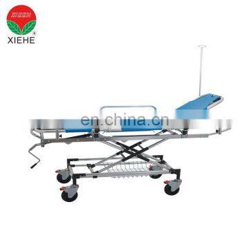 Folding ambulance stretcher with wheels