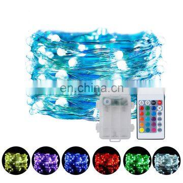 New Fairy Garland RGB 16 Colors Changing Led String Light 5m Battery Remote Control Christmas Outdoor Decor Party Wedding Lights photo-3