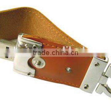 leather usb in different color with press printing 2gb