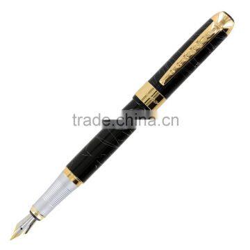 250 Calligraphy Faountain Pen Black and Golden Clip Art Pen