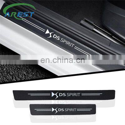 4pcs car Sticker door carbon leather Fiber Sill Plate For DS SPIRIT DS3 DS4 DS4S DS5 DS 5LS DS6 DS7 WILD RUBIS car Styling