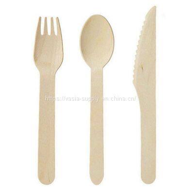 Disposable Biodegradable Non toxic and BPA free Wooden Cutlery Set Wood Eco Friendly for Picnic Party Camping