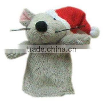 Christmas toys plush mouse finger puppet