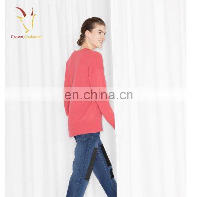 Женский сексуальный свитер из cashmere с глубокой V-образной вырезкой, розовый цвет photo-2