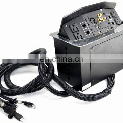 JS-7  Conference  AV Table Pop Up media power Outlet Boxes