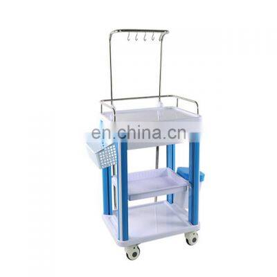 ABS and 304 steel material IV trolley with  two dirt buckets for patient first aid