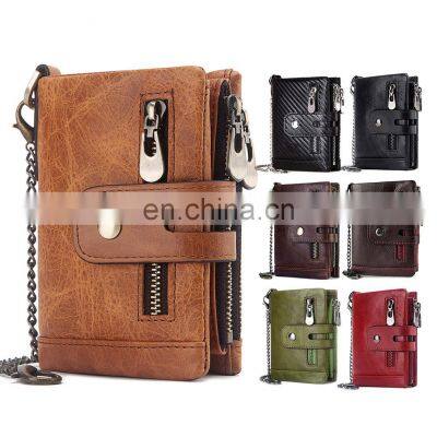 100% Genuine Leather Male Purses With Zip Coin Pocket Customize Logo Men Wallet And Card Holder Wallets Leather Men photo-3