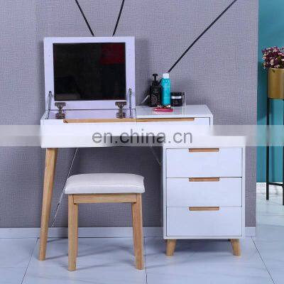 dresser density board particle board veneer melamine dressing table with mirror drawer cabinet chair