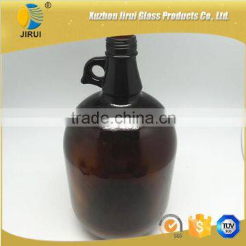 4L Amber Wine Glass Bottle With Handling photo-6