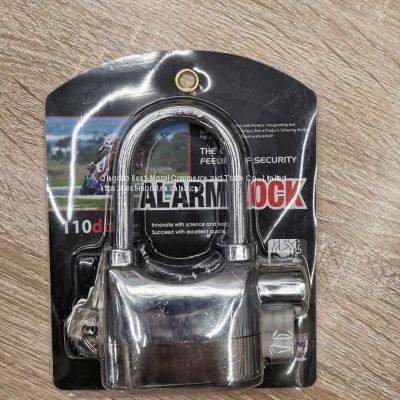 waterproof anti-theft siren long shackle silver color alarm motorcycle bike bicycle lock padlock 110dba