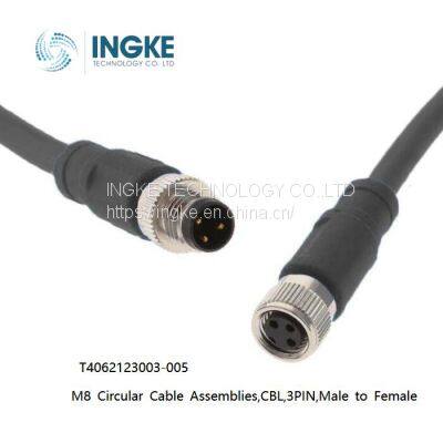 T4062123003-005,M8 Circular Cable Assemblies,CBL,3PIN,Male to Female,IP67,INGKE