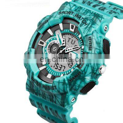 Sanda 799 Luxury Silicon Strap Japan Movement Watch Buckle Shock Resistant 50M Water Resistant Military Men Watch