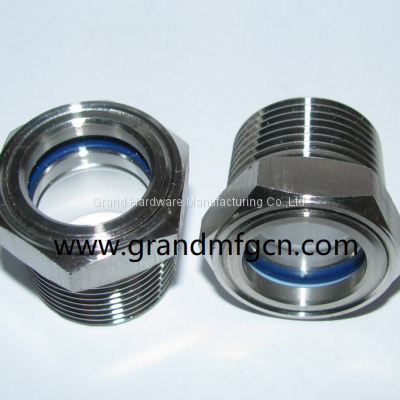 Stainless Steel 304 BSP G Thread 1/2 Inch Borosilicate Oil Level Sight Glass photo-3