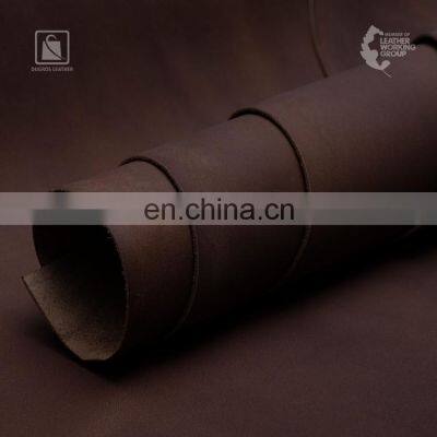 Beautiful Medium Temper and Pull Up Effect Vegetable Tanned Corrected Grain Buffalo Genuine Leather photo-4