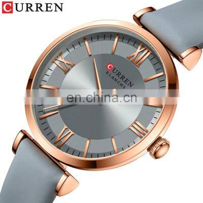 CURREN 2021 New Luxury Brand Quartz Movement Fashion Ladies Wristband Leather Watch
