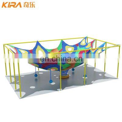 Colorful Indoor Playground Climbing Crochet Rainbow Net For Children