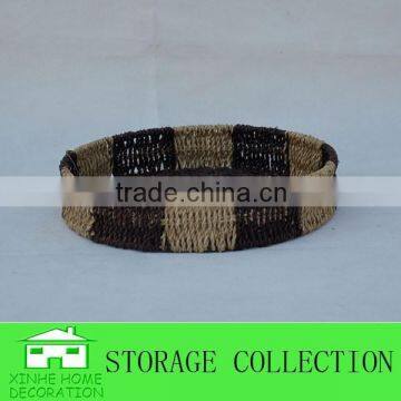 Round Eco-friendly Seagrass Woven Restaurant Kitchen Cutlery Tray