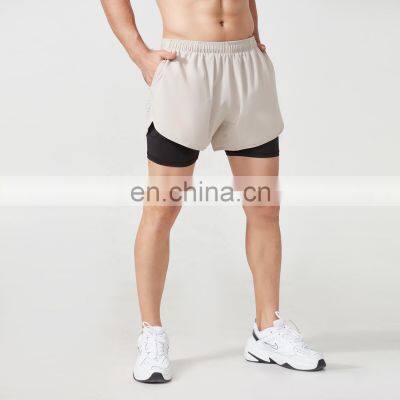 Summer Men Gym Short Polyester 2 In 1 Sweat Shorts With Pocket For Men photo-2