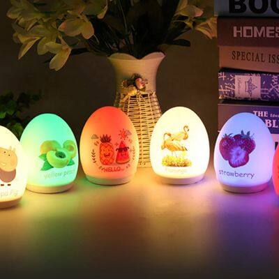 Silicone LED Night Light Lamp Top Seller Creative USB Rechargeable Cute Silicone Light Home Decoration Egg Shaped photo-2
