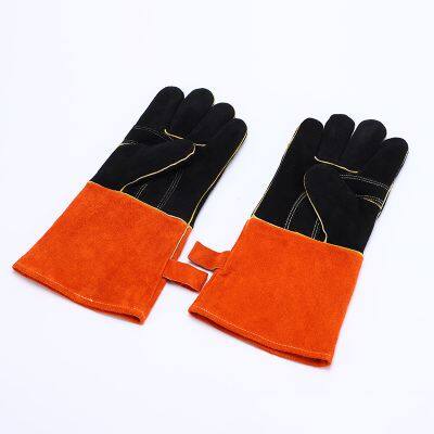 Leather Heat Resistant Glove, Leather BBQ High Temperature Resistant Glove