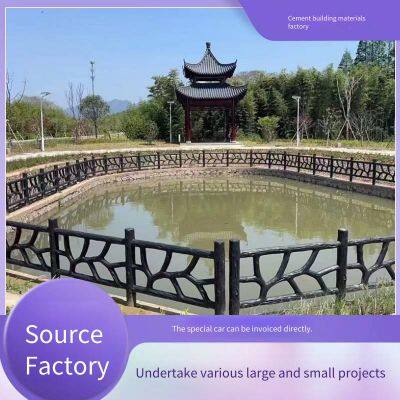 High-strength Cement Guardrails for River Channels and Dams, Precast Concrete Imitation Wood and Stone Fences, and Imitation Bark Handrails for Parks photo-2