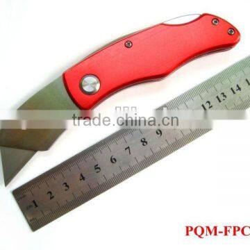 Superior stainless steel portable floding hand paper cutter with 10 replaceable blades and red aluminum handle 001A