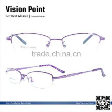 Metal half-rim 2014 new fashion stone see eyewear frame glasses for women