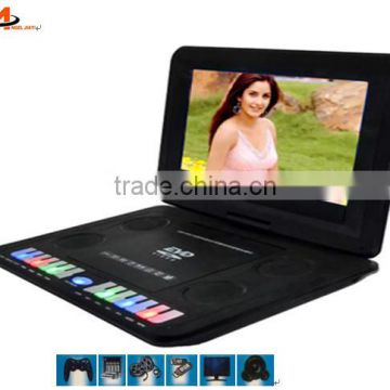 factory price 3d portbale dvd evd player with tv and game portable dvd player