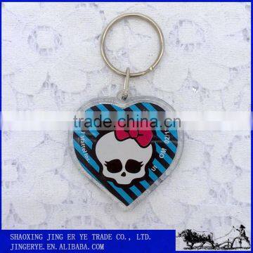 customized floating heart plastic key chain