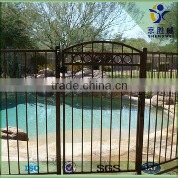 Black powder coated steel fence