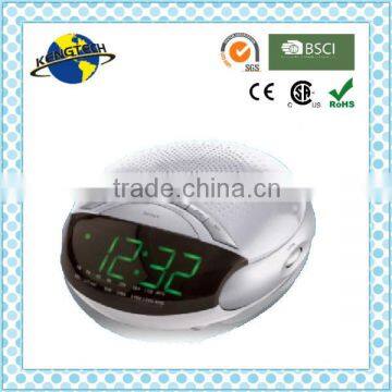 Fancy Silver Green LED Digital AM FM Alarm Clock Radio