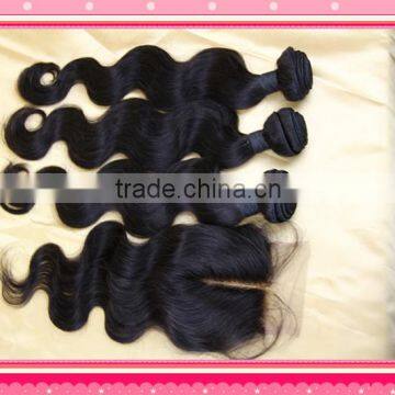 virgin peruvian hair with lace closure middle parting baby hair body wave