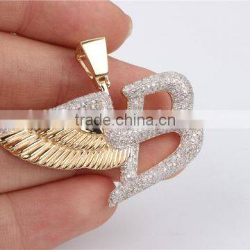 Factory Custom Hip Hop Pendant Necklace B Shap Pendant 925 Silver or k Gold photo-5