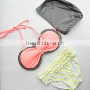 2015 new design of children Bikini,3 pieces of kids swimwear,baby swimsuit,girls beach bikini