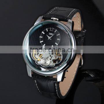 Men Watch Leather Fashion Brand Watches Feather Skeleton Dress Watches ZB005