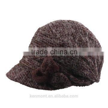 Kenmont adults hats custom high quality plush beret cap wholesale