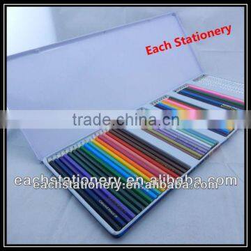 Multicolor Wooden Pencils Color Pencil Set In Metal Tin Box