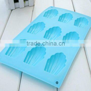 Hot Sale Food Grade FDA and LFGB 9 Hole Shell Shape Colorful Silicone Oven Cake Mold