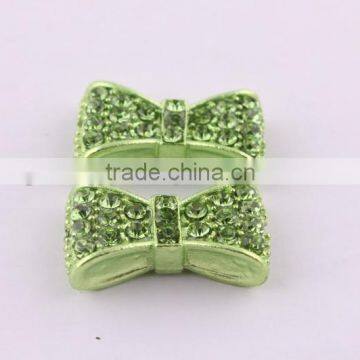 2014 Exquisite green crystal rhinestone connector charms ! alloy silver Connector for bracelet wholesales!!