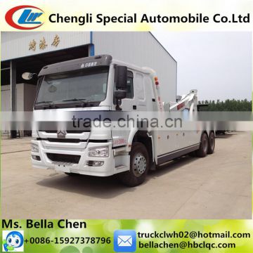 6*4 HOWO heavy duty wrecker towing truck, heavy wrecker truck for sale