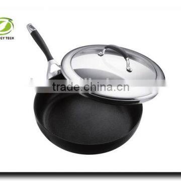 Aluminum Nonstick Pressed/ Forged Fry Pan With Glass Lid Lid Covered Pizza Pan Egg Pan photo-3