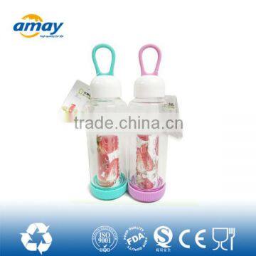 2016 Custom drink tea water glass bottle/ infuser glass water bottle