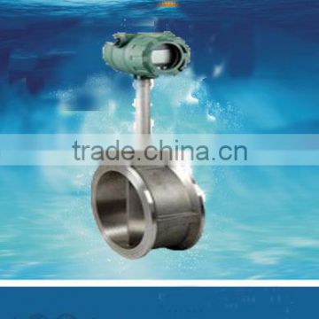 Vortex flowmeter with flange connection, suitable for gas, liquid and steam