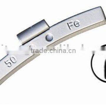 Fe clip-on wheel weight for alloy rim