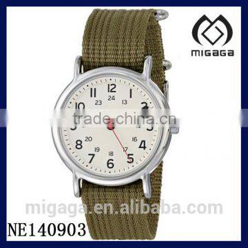 Unisex Watch with Olive Nylon Band*NYLON STRAP SPORT WATCH QUARTZ MOVEMENT